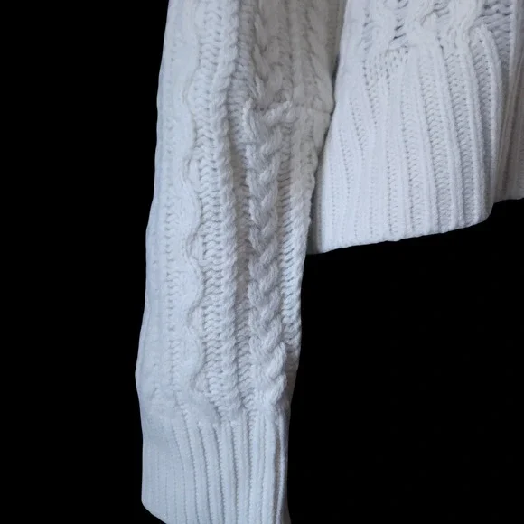 RE/DONE Natural Crewneck Cable Knit Pullover Sweater Medium Preppy Cabin NWT$495 - Picture 9 of 12